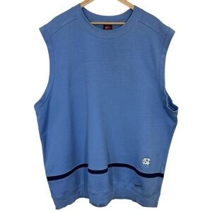 Vintage Nike UNC North Carolina Sweatshirt Vest Mens XL Blue Athletic Tar Heels